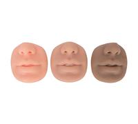 Modèle de bouche de nez humain flexible en silicone Pierce Practice Face Modèles Set 3 couleurs