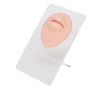 Modèle de bouche en silicone Simulate 3D Modèle de bouche Pratique de perçage avec stand en acrylique pour l'affichage des bijoux (Teint léger)