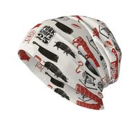 Modèle de Boucher de Viande,Bonnet tricoté en Polyester avec tête de Mort, Cagoule, Bonnet Ample, Chapeau de Course