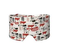 Modèle de boucher de viande,Masque pour les yeux bloquant la lumière Cache-yeux et cache-oreilles pour le sommeil