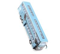 Modèle de Bus électrique à Deux étages en Alliage Résistant aux Chutes, Jouet avec Lumière LED, Musique pour Enfants, Cadeau, Roue Arrière Rétractable pour Plus de Plaisir (Blue)