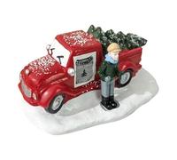 Modèle de camion de Noël - Ornement de voiture vintage en résine rustique | Décorations de Noël pour bureau, chambre, bureau, maison, ferme, école, dortoir, appartement | Camion vintage fes