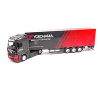 MODÈLE DE CAMION STATIQUE BURAGO MERCEDES ACROS GIGASPACE YOKOHAMA ÉCHELLE 1/43