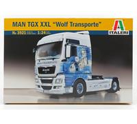 MODÈLE DE CAMION STATIQUE ITALIEN MAN TGX 18.480 XXL WOLF TRANSPORT ÉCHELLE 1/24