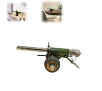 Modèle de Canon en Acier Inoxydable,Jouet de Canon d'artillerie de Lanceur de pétard, Modèle de Mini Canon en Acier Inoxydable, Mini Canon, Collection de modèles Militaires (Vert)