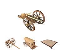 Modèle de canon napoléonien 3D en bois pour adultes à construire - Kit de montage historique d'artillerie en laiton - Cadeau pour les amateurs de militaires et les collectionneurs de modèles (paquet 1