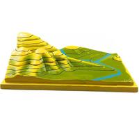 Modèle de carte topographique de contour 3D, 45 × 24 × 15 cm | Kit de démonstration de géographie du relief physique for l'enseignement en u collège et au lycée