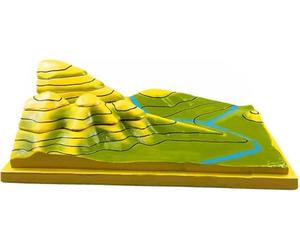 Modèle de carte topographique de contour 3D, 45 × 24 × 15 cm | Kit de démonstration de géographie du relief physique for l'enseignement en u collège et au lycée