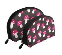 Modèle de Champignon Champignon, Trousse de Maquillage Coquille Femme Petit Porte-Monnaie Trousse de Toilette Trousse à cosmétiques 2 pièces