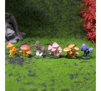 Modèle de champignon miniature réaliste, décoration, ornement de jardin aquatique de mousse et de succulentes, artisanat en résine, accessoire de paysage de mini-maison de poupée A,Ré+Mi+Fa B+C,Ense