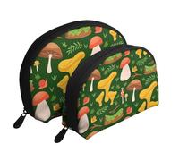 Modèle de Champignon, Trousse de Maquillage Coquille Femme Petit Porte-Monnaie Trousse de Toilette Trousse à cosmétiques 2 pièces