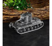 Modèle de char lourd soviétique KV-2 en métal - Modèle militaire - Décoration (argent)