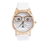 Modèle de chat à la mode pour les garçons et les filles Pu Sprap Sports Wristwatch Boys Girls Quartz Watch