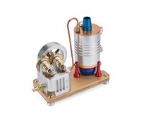 Modèle de chaudière à vapeur, moteur à vapeur vertical à double cylindre à piston unidirectionnel entièrement en métal avec vilebrequin semi-circulaire équilibré dynamiquement, moteur de travail pour