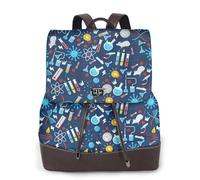 Modèle de chimie,Sac à dos imperméable pour femme, sac à dos de voyage léger en cuir PU tendance