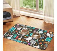 Modèle de Chimie Scientifique,Tapis d'alimentation pour Animaux de Compagnie, Sets de Table en Cuir PU pour Chats et Chiens,30x45cm