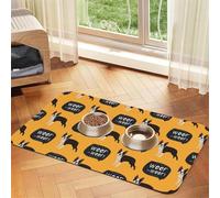 Modèle de Chiot Boston Terrier,Tapis d'alimentation imperméable pour Animaux de Compagnie, Sets de Table pour Chats et Chiens pour la Nourriture et l'eau, Tapis de Nourriture en Cuir PU,40x60cm