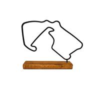 Modèle de circuit de F1 Silverstone, Statue de circuit de Formule 1 Silverstone, Idée de cadeau pour un fan de Formule 1, Fil de circuit de F1 sur base en bois 20cm, Décoration F1 Silverstone