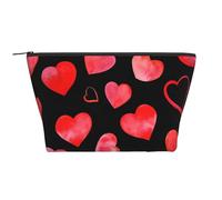 Modèle de Coeurs Rouges Aquarelle, Trousse de Toilette Trousse de Maquillage Sac à cosmétiques Trousse de Toilette de Voyage Portable