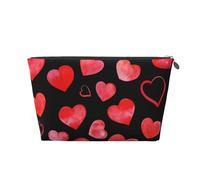 Modèle de Coeurs Rouges Aquarelle, Trousse de Toilette Trousse de Maquillage Sac à cosmétiques Trousse de Toilette de Voyage Portable