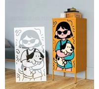 Modèle de coloriage pour animaux de compagnie de 53 cm pour murs sur mur réutilisable - Décoration artistique pour meubles créatifs pour plâtre - Design décoratif - Projet de bricolage S591