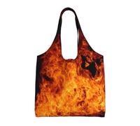Modèle de conception de brûlure de feu,Sacs fourre-tout réutilisables, sacs d'épicerie, sac à bandoulière en toile de grande capacité