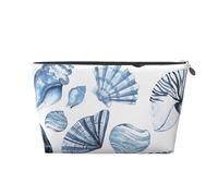 Modèle De Coquillages Bleus sur Blanc, Trousse de Toilette Trousse de Maquillage Sac à cosmétiques Trousse de Toilette de Voyage Portable