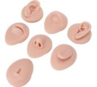 Modèle de corps de piercing en silicone, Modèle de partie de corps de piercing avec support d'affichage Modèle de bouche d'oreille d'œil de tongue de silicone souple pour les exercices de piercing