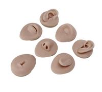 Modèle de Corps de Piercing en Silicone, Modèle de Partie du Corps de Piercing avec Présentoir, Modèle de Nombril en Silicone Souple pour la Pratique du Piercing (Couleur de peau foncée)
