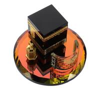 Modèle de Cristal Islamique Kaaba Rond, Décoration Intérieure, Souvenir | Miniature Ronde, Effet Lumière et Ombre, Pose Bureau ou Table de Chevet, Présent pour Amis et Famille
