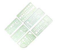 Modèle de Dessin Géométrique en Plastique Vert pour Architecture | Pochoirs à Dessiner, Repères de Symboles et Formes Variées, Usage Scolaire et Studio
