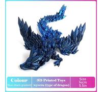 Modèle De Dinosaure Réaliste Tyrannosaure Rex Imprimé En 3d,Articulé,Entièrement Mobile,Cadeau D'anniversaire,Animaux Réalistes,Décoratif De Bureau - Type Blue-Black