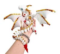 Modèle de dragon à double cornes imprimé en 3D, 30 cm, avec ailes, volaille, articulé, mobile, à collectionner, figurine d'animal flexible (#A)