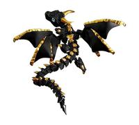 Modèle de dragon à double cornes imprimé en 3D, 30 cm, avec ailes, volaille, articulé, mobile, objet de collection, figurine animale flexible (#C)