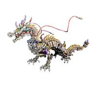 Modèle de dragon mécanique 3D en métal, kit de puzzle dragon en métal pour adultes et enfants, design unique esthétique, modèle de dragon mécanique