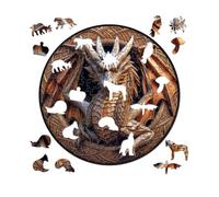 Modèle De Dragon Mécanique - Bois, Assemblage De Formes D'animaux Avec Puzzle De Dragon De 11,4 Pouces | Kit De Construction Pour L'entraînement Du Cerveau, Jouet Éducatif Artisanal 3D Pour Ad