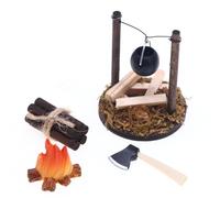 Modèle de feu de camp faux feu de maison de poupée décoration de feu de maison de poupée | Meubles miniatures Feu de camp faux - Meubles en bois pour maison de poupée, feu de camp, jouet pour ju