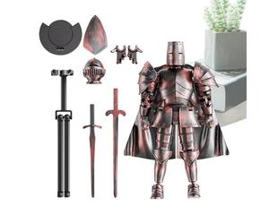Modèle de figurine d'action - Modèle complet de chevalier médiéval multi-articulé, 1 figurine flexible imprimée en 3D avec tête rotative à 360 degrés, statue robot articulée, fournitures de loisirs
