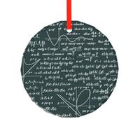 Modèle de formules mathématiques manuscrites, Pendentif Rond en Verre, décoration Suspendue pour cheminée de Noël