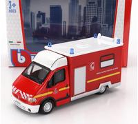 MODÈLE DE FOURGON STATIQUE BURAGO RENAULT MASTER AMBULANCE POMPIERS 1994 1/50