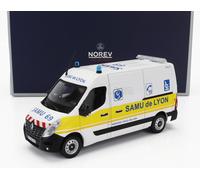 MODÈLE DE FOURGON STATIQUE DIECAST RENAULT MASTER SAMU LYON AMBULANCE 2014 1/43