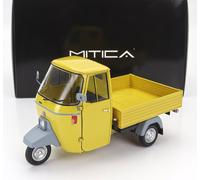 MODÈLE DE FOURGON STATIQUE PIAGGIO APE P501 OUVERT 1979 AVEC VITRINE JAUNE 1/18