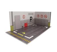 Modèle de garage de stationnement - Speed Champions , modèle de modèle de garage | Modèle de rangement de voiture de parking compatible avec les blocs de construction Sports