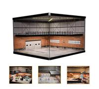 Modèle de garage diorama 1/64 avec Lichit, scène de parking pour vitrine de voiture Hot Wheels, pour modèle de voiture moulée 1:64, 20 véhicules sont disponibles, cadeau de collection (C)