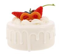 Modèle de Gâteau d'anniversaire Simulé Blanc 4 Pouces en PVC | Vitrine de Pâtisserie, Présentoirs de Table, Rendu Réaliste, Entretien Facile, 1 Pièce