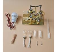 Modèle de générateur électrique à Double Moteur Stirling avec Base en Alliage d'aluminium CNC et Volant d'inertie en Dollars, unité de Moteur Physique pour expériences (Or)