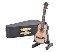 Modèle de Guitare Classique Guitare en Bois Miniature décoration d'instrument de Musique Artisanale exquise avec Support pour Bureau à Domicile bibliothèque Affichage Couleur Bois