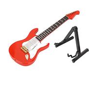 Modèle de Guitare électrique Rouge Miniature, Instrument de Musique, Artisanat, Ornement, Cadeau pour Les Amateurs de Musique, Enfants, Amis, Famille, matériel en Tilleul comme