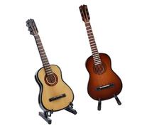 Modèle de guitare miniature en bois avec support - Ornements musicaux simples et modernes - Décoration de bureau - Instrument de musique miniature en bois