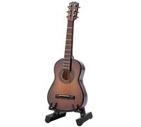 Modèle de Guitare Miniature, Guitare Miniature en Bois avec Support et présentoir, Mini réplique d'instrument de Musique, Figurines de Collection, modèle d'ornements artisanaux, (10CM)